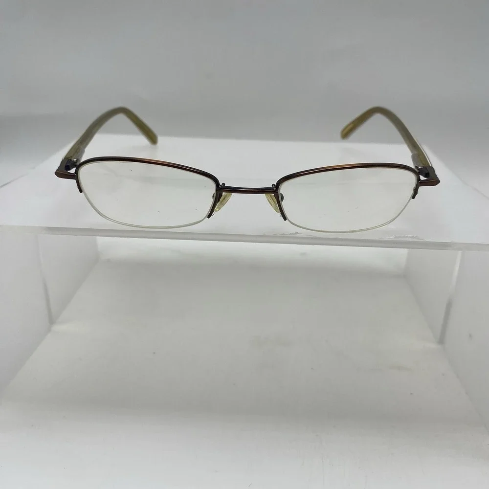 Ted Baker Eyeglasses FRAME ONLY Scuffler B113 Half Rim 46-20-135 Brown Gold 560